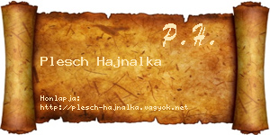 Plesch Hajnalka névjegykártya